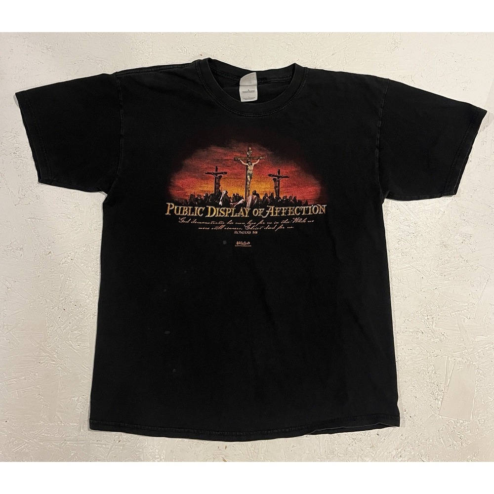Vintage 2004 Kerusso Jesus‎ Tee Public Display Of Affection Faded Large Tee Rare